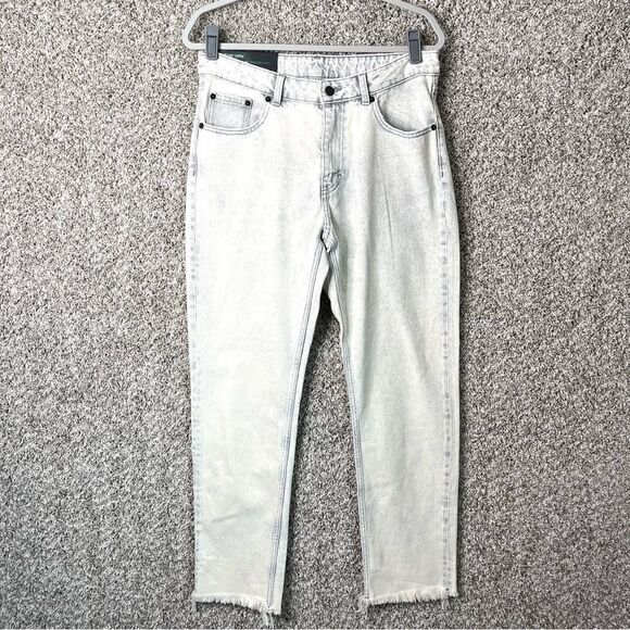 Cheap Monday Jeans Men’s 30x34 Average White Revive Slim Straight Raw Hem NWT - Picture 1 of 8